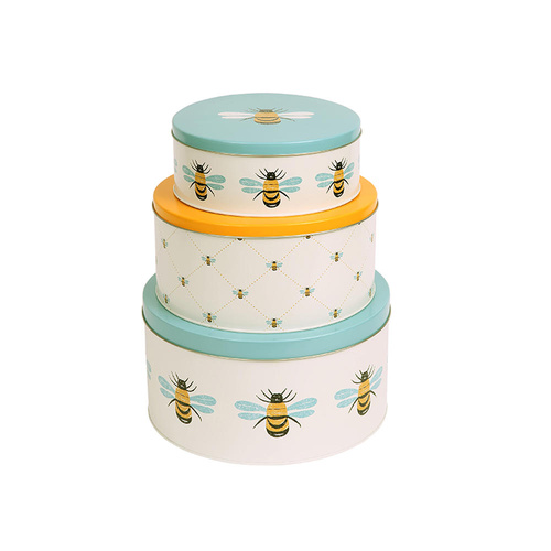 DEXAM BEES KNEES SET OF 3 ROUND CAKE TIN