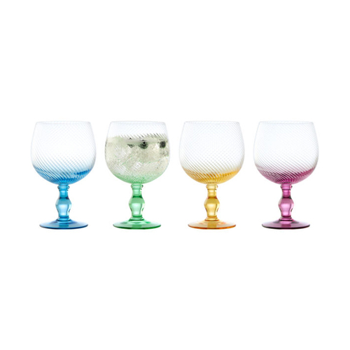 ASD SWIRL GIN GLASSES MIXED SET OF 4