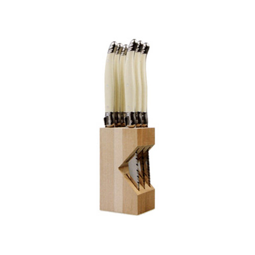 VERDIER STEAK KNIFE BLOCK SET 6 IVORY