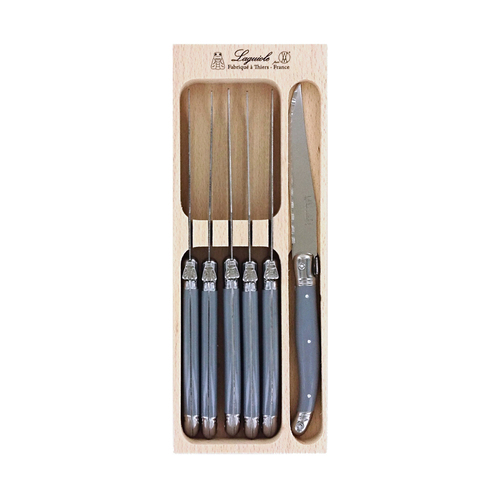 VERDIER STEAK KNIFE SET 6 MOUSE GREY