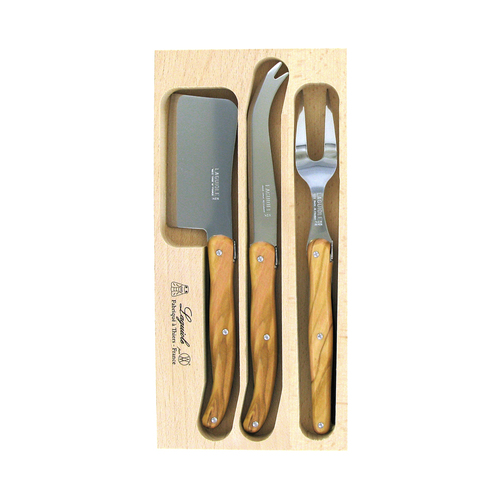 VERDIER CHEESE SET OLIVE WOOD 3 PIECE