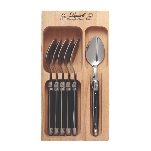 VERDIER TEASPOON SET 6 BLACK