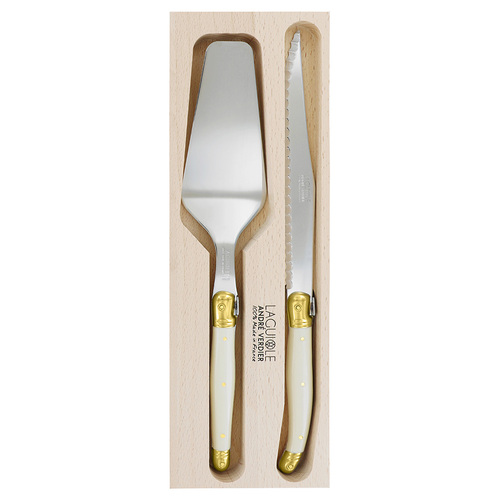 VERDIER CAKE SLICE SERVER IVORY/BRASS