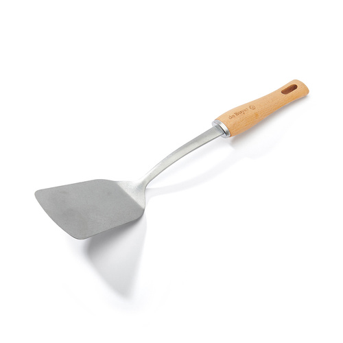 PLAIN SPATULA STAINLESS STEEL WOODEN BBO