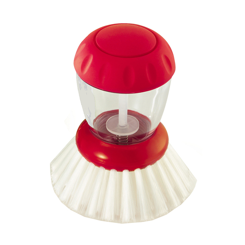 ZEAL DISH BRUSH W/DISPENSER RED