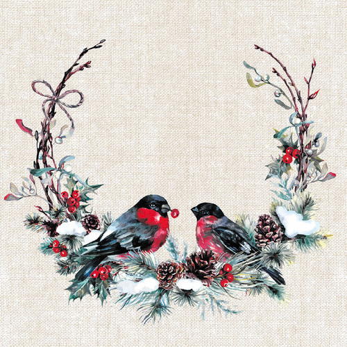 LUNCHEON - Birds In Wreath